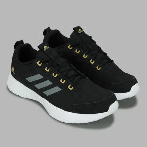ADIDAS Jauntza M Running Shoes for Men in black, lightweight breathable running shoes with comfortable cushioning and durable rubber outsole.